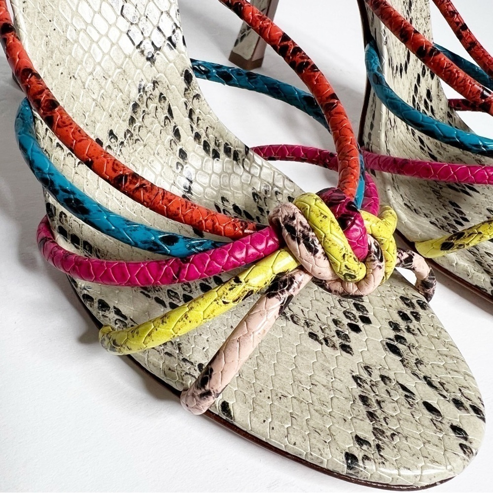 NEW with out box SCHUTZ Rina Sandal Snake Effect Leather - Picture 3 of 7